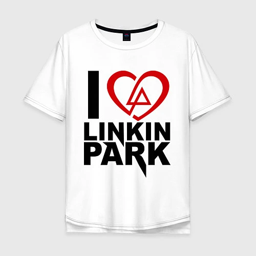 Мужская футболка оверсайз I love Linkin Park / Белый – фото 1
