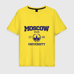 Футболка оверсайз мужская MGU Moscow University, цвет: желтый