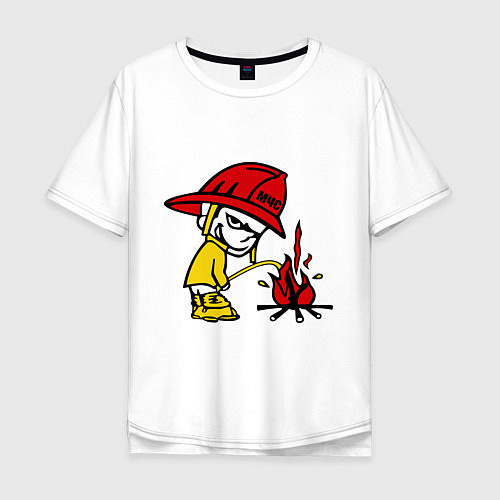 Мужская футболка оверсайз Ручной пожарник / Белый – фото 1