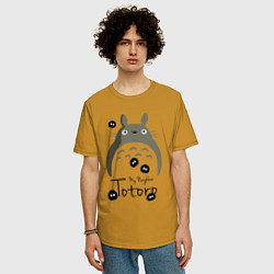Футболка оверсайз мужская My Neighbor Totoro, цвет: горчичный — фото 2