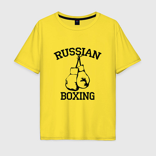 Мужская футболка оверсайз Russian Boxing / Желтый – фото 1