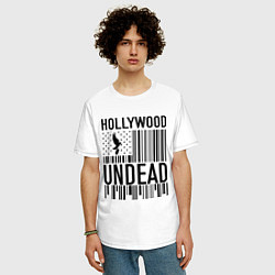 Футболка оверсайз мужская Hollywood Undead: flag, цвет: белый — фото 2