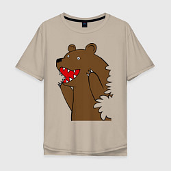 Мужская футболка оверсайз Медведь цензурный