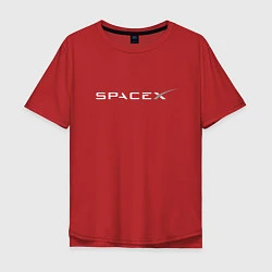 Футболка оверсайз мужская SpaceX, цвет: красный