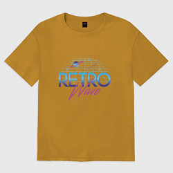 Футболка оверсайз мужская Retrowave Spacetraveling, цвет: горчичный