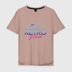 Футболка оверсайз мужская Retrowave Spacetraveling, цвет: пыльно-розовый