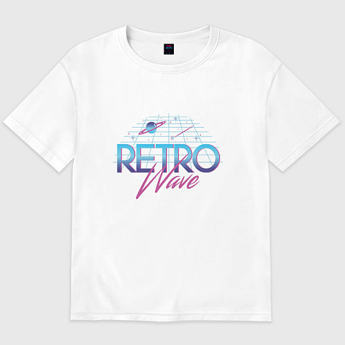 Мужская футболка оверсайз Retrowave Spacetraveling / Белый – фото 1