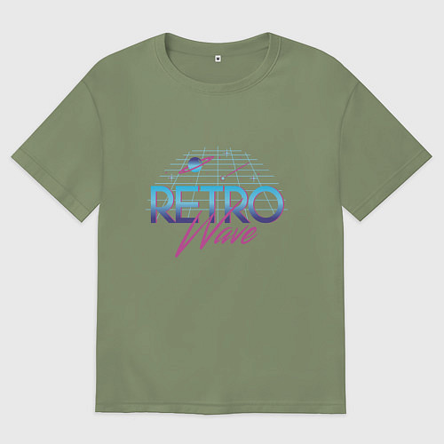 Мужская футболка оверсайз Retrowave Spacetraveling / Авокадо – фото 1
