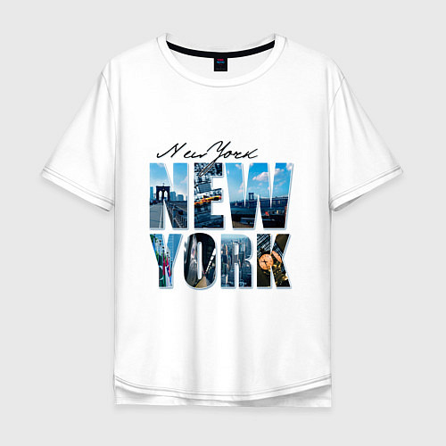 Мужская футболка оверсайз White New York / Белый – фото 1