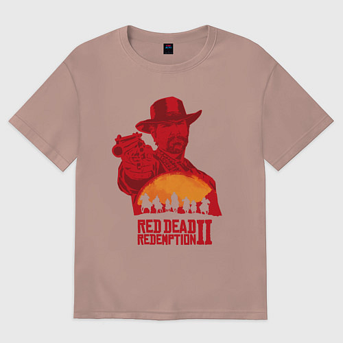 Мужская футболка оверсайз Red Dead Redemption 2 / Пыльно-розовый – фото 1