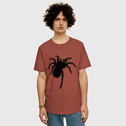 Футболка оверсайз мужская Черный паук, цвет: кирпичный — фото 2