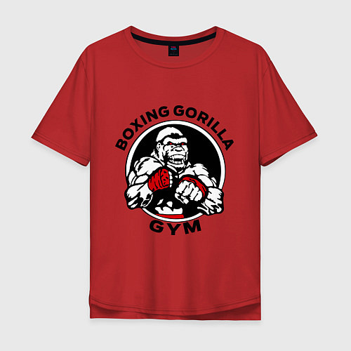 Мужская футболка оверсайз Boxing gorilla gym / Красный – фото 1