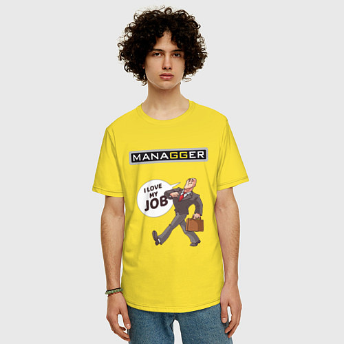 Мужская футболка оверсайз MANAGGER / Желтый – фото 3