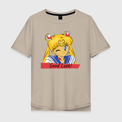 Мужская футболка оверсайз Sailor Moon Good Luck