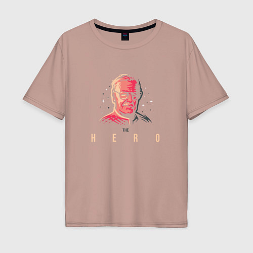 Мужская футболка оверсайз Stan Lee The Hero / Пыльно-розовый – фото 1