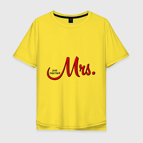 Мужская футболка оверсайз Mrs: Just married / Желтый – фото 1
