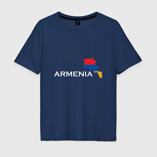 Мужская футболка оверсайз Армения / Тёмно-синий – фото 1