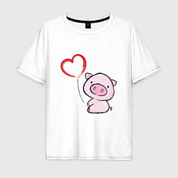 Мужская футболка оверсайз Pig Love