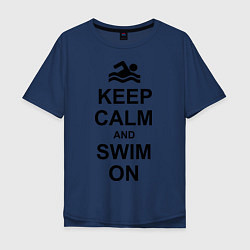 Мужская футболка оверсайз Keep Calm & Swim On
