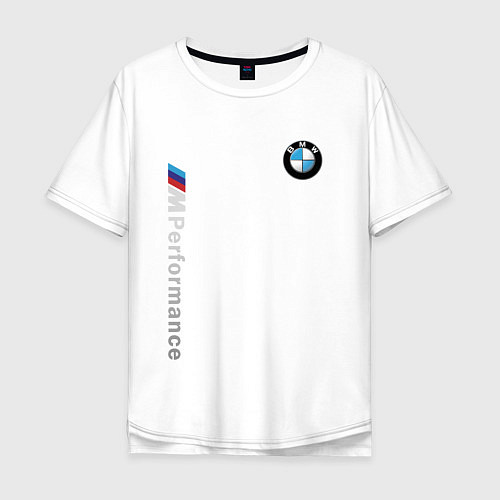 Мужская футболка оверсайз BMW M PERFORMANCE БМВ / Белый – фото 1