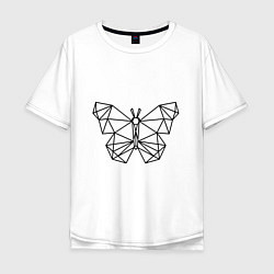 Мужская футболка оверсайз Полигональная бабочка