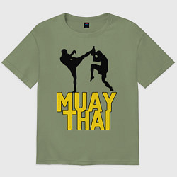 Футболка оверсайз мужская Muay Thai, цвет: авокадо