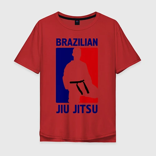 Мужская футболка оверсайз Brazilian Jiu jitsu / Красный – фото 1