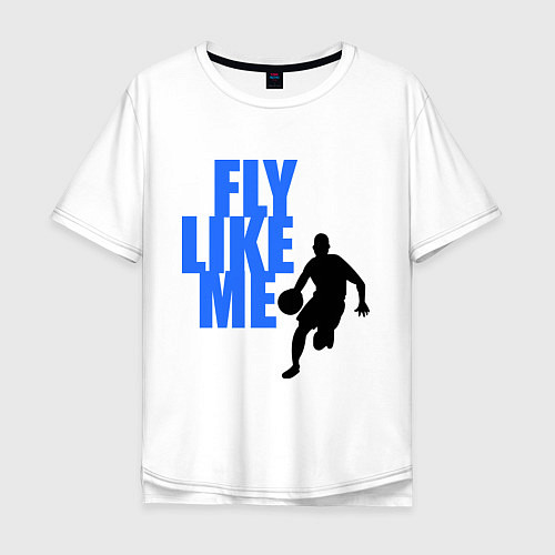 Мужская футболка оверсайз Fly like me / Белый – фото 1