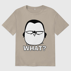 Футболка оверсайз мужская What?, цвет: миндальный