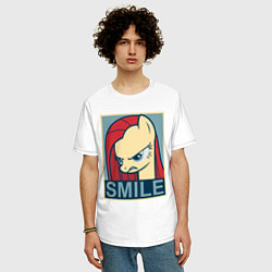 Футболка оверсайз мужская MLP: Smile, цвет: белый — фото 2