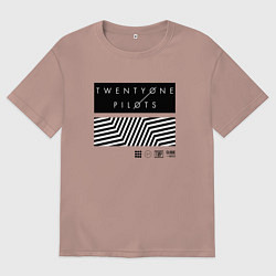 Футболка оверсайз мужская TOP: Geometry, цвет: пыльно-розовый