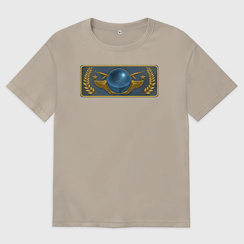 Мужская футболка оверсайз Global Elite Rank CS / Миндальный – фото 1