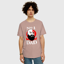 Футболка оверсайз мужская Dad Kratos, цвет: пыльно-розовый — фото 2