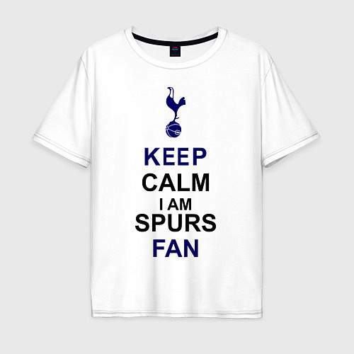 Мужская футболка оверсайз Keep Calm & Spurs fan / Белый – фото 1