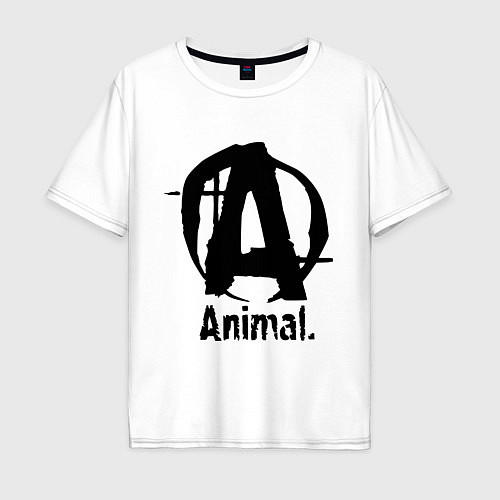 Мужская футболка оверсайз Animal Logo / Белый – фото 1