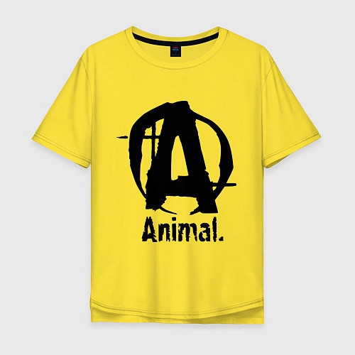 Мужская футболка оверсайз Animal Logo / Желтый – фото 1