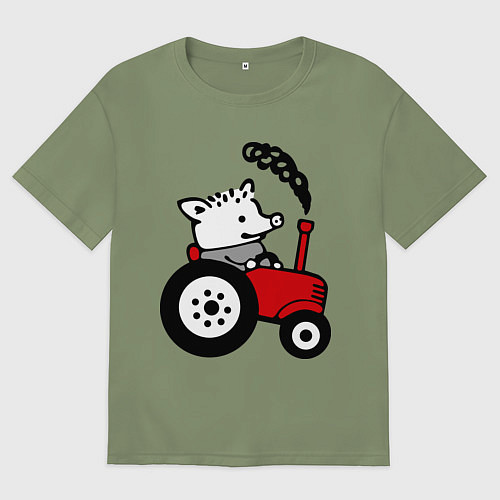 Мужская футболка оверсайз Поросенок Петр / Авокадо – фото 1