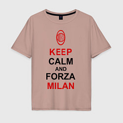 Мужская футболка оверсайз Keep Calm & Forza Milan