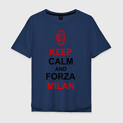 Мужская футболка оверсайз Keep Calm & Forza Milan