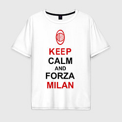 Мужская футболка оверсайз Keep Calm & Forza Milan