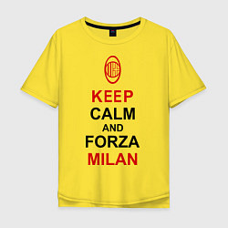 Мужская футболка оверсайз Keep Calm & Forza Milan