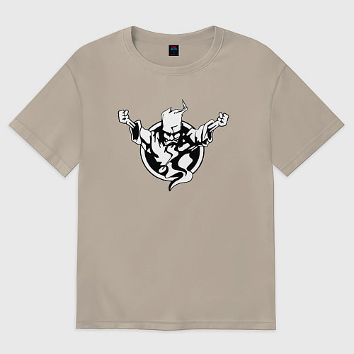 Мужская футболка оверсайз Thunderdome logo / Миндальный – фото 1
