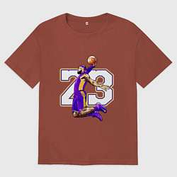 Футболка оверсайз мужская Леброн Джеймс, цвет: кирпичный