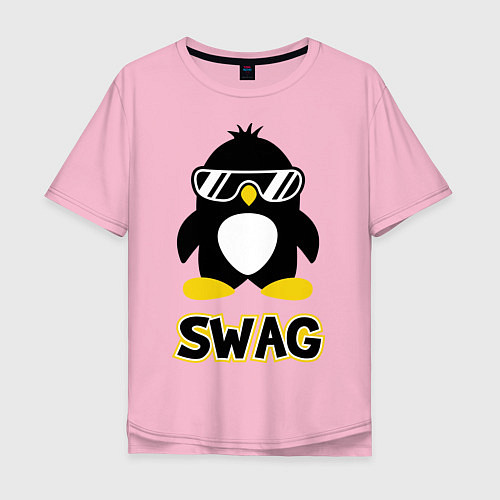 Мужская футболка оверсайз SWAG Penguin / Светло-розовый – фото 1