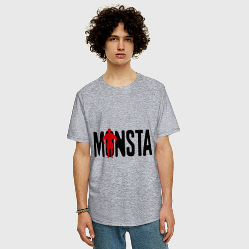 Мужская футболка оверсайз Monsta / Меланж – фото 3