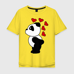 Мужская футболка оверсайз Поцелуй панды: для него