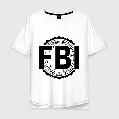 Мужская футболка оверсайз FBI Agency / Белый – фото 1