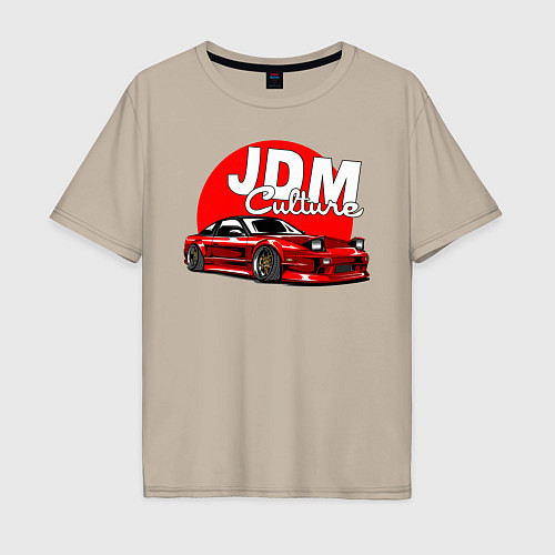 Мужская футболка оверсайз JDM Culture / Миндальный – фото 1