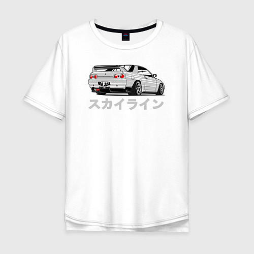 Мужская футболка оверсайз R32 GODZILLA / Белый – фото 1