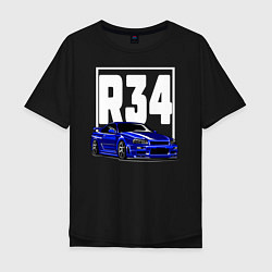 Мужская футболка оверсайз R34 Nissan